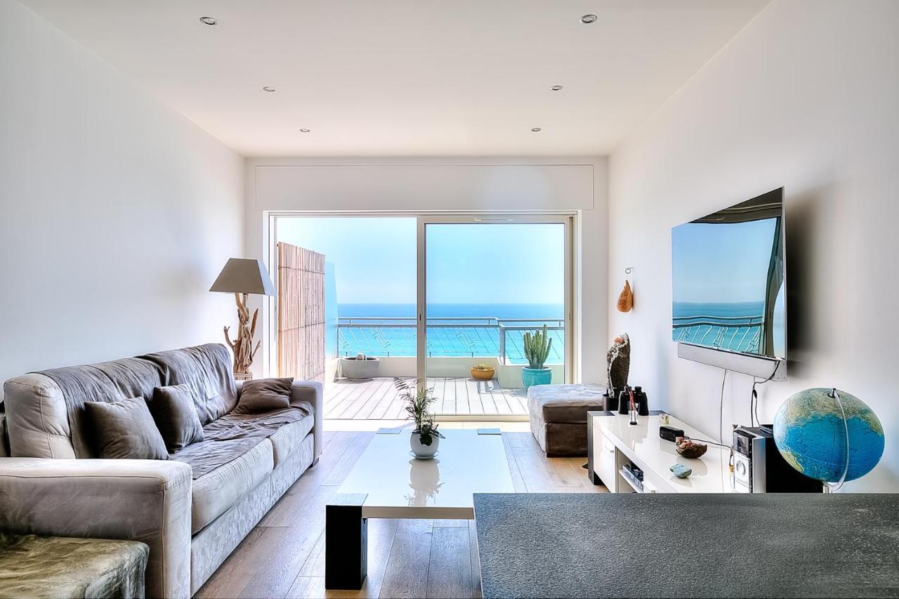 Le Florentina, Dernier Etage Avec Terrasse, Vue Sur La Baie Des Anges Apartman Nizza Kültér fotó